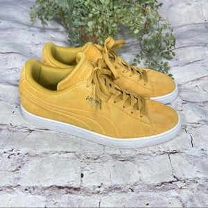 Puma Sneakers Suede Yellow Lace Up